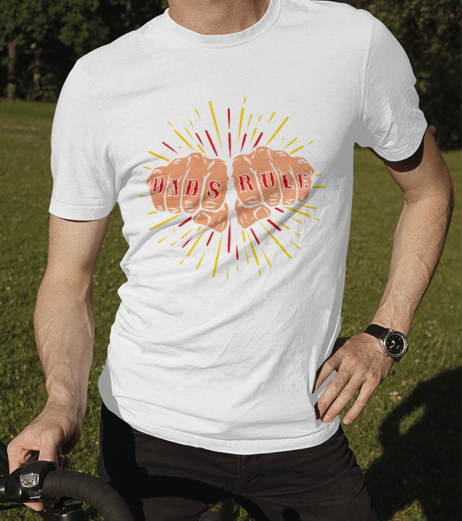 Dads Rule Fist Bump Explosive Burst T-Shirt