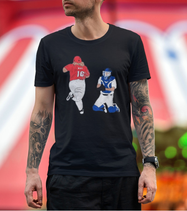 Premium T-Shirt: Adeline Sandridge Go Truck 'Em Kay 16 Baseball Action Scene T-Shirt Adeline Sandridge Go Truck 'Em Kay 16 Baseball Action Scene T-Shirt