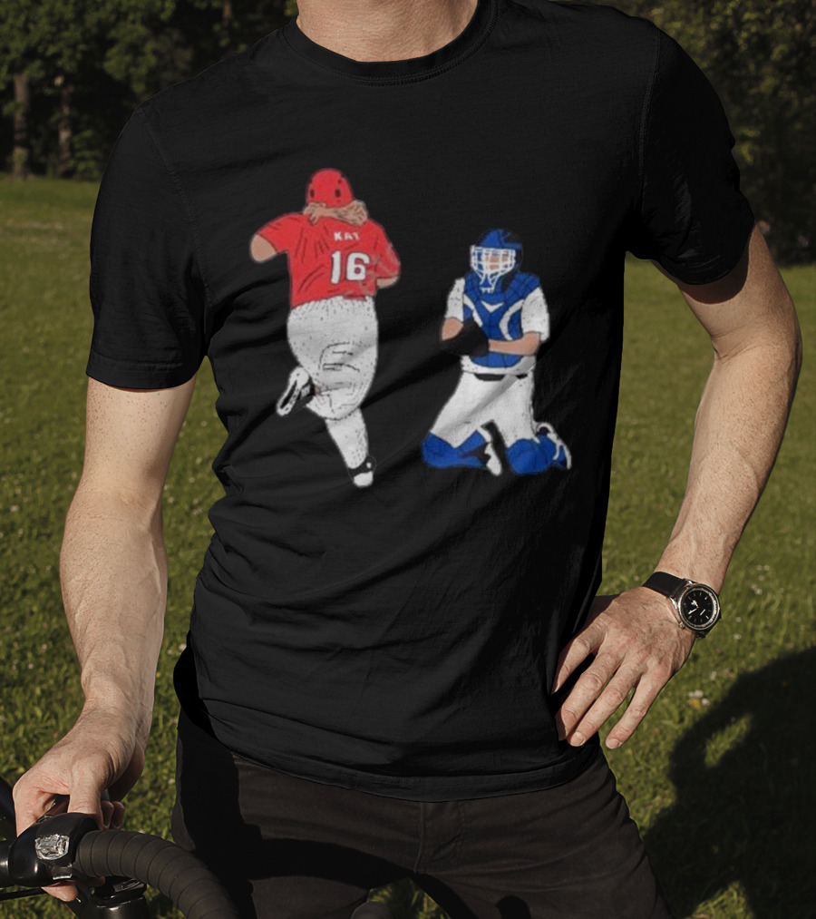 Adeline Sandridge Go Truck 'Em Kay 16 Baseball Action Scene T-Shirt