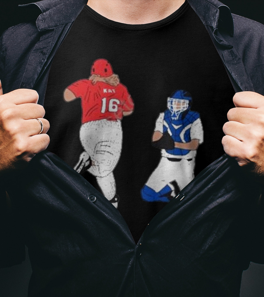 Adeline Sandridge Go Truck 'Em Kay 16 Baseball Action Scene T-Shirt
