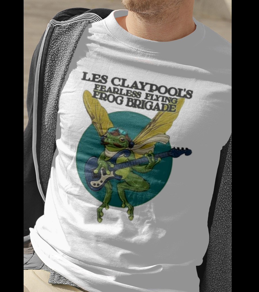 Les Claypool’s Fearless Flying Frog Brigade Flying Frog Playing Guitar T-Shirt