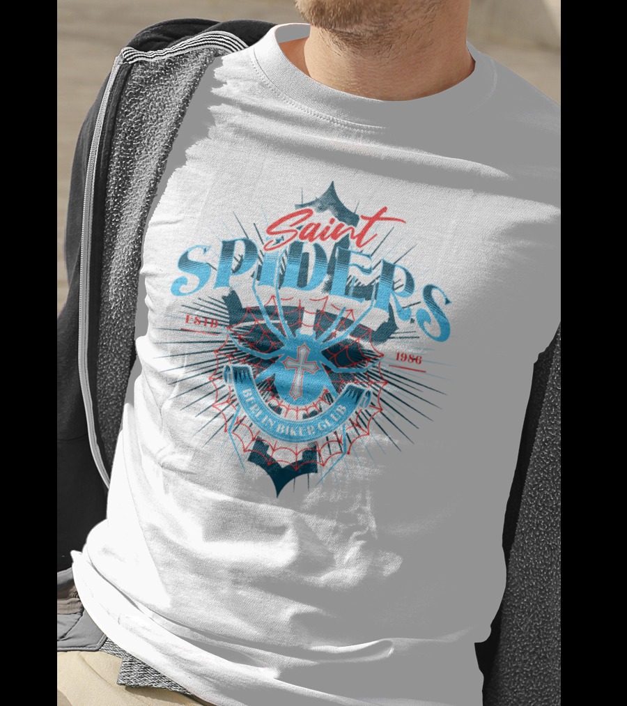 Saint Spiders Berlin Biker Club Estd 1986 Emblem T-Shirt