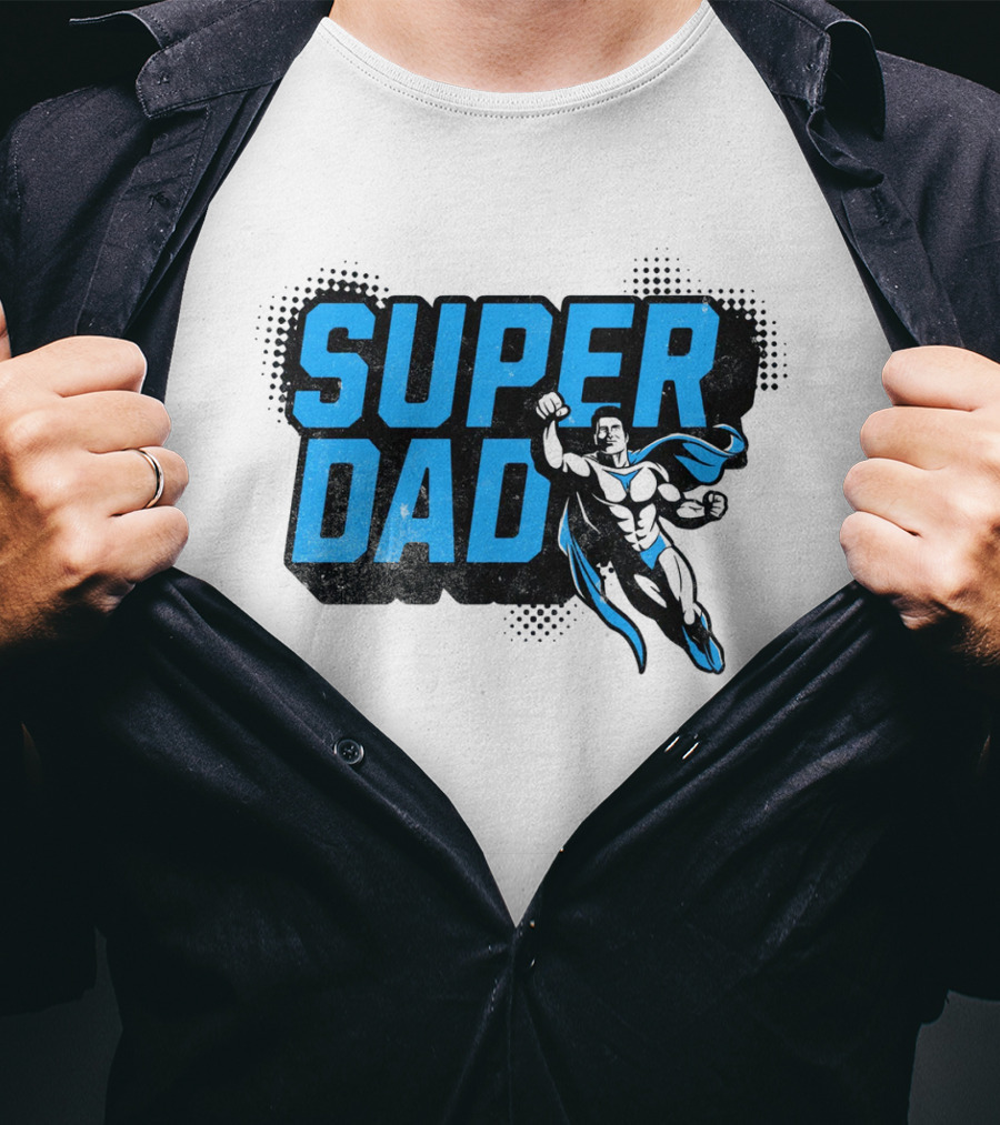 SUPER DAD Superhero Flying Father's Day Hero Gift T-Shirt