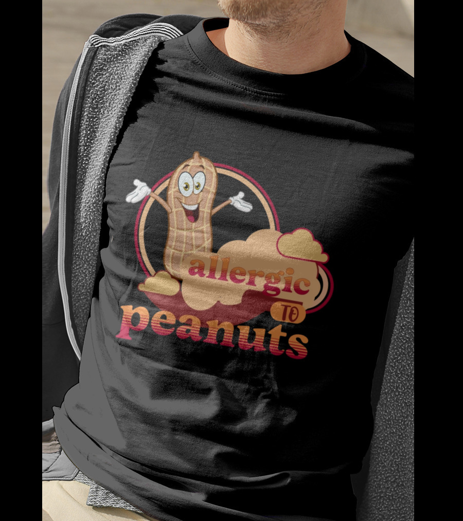 Allergic To Peanuts Cartoon Peanut Cloud T-Shirt