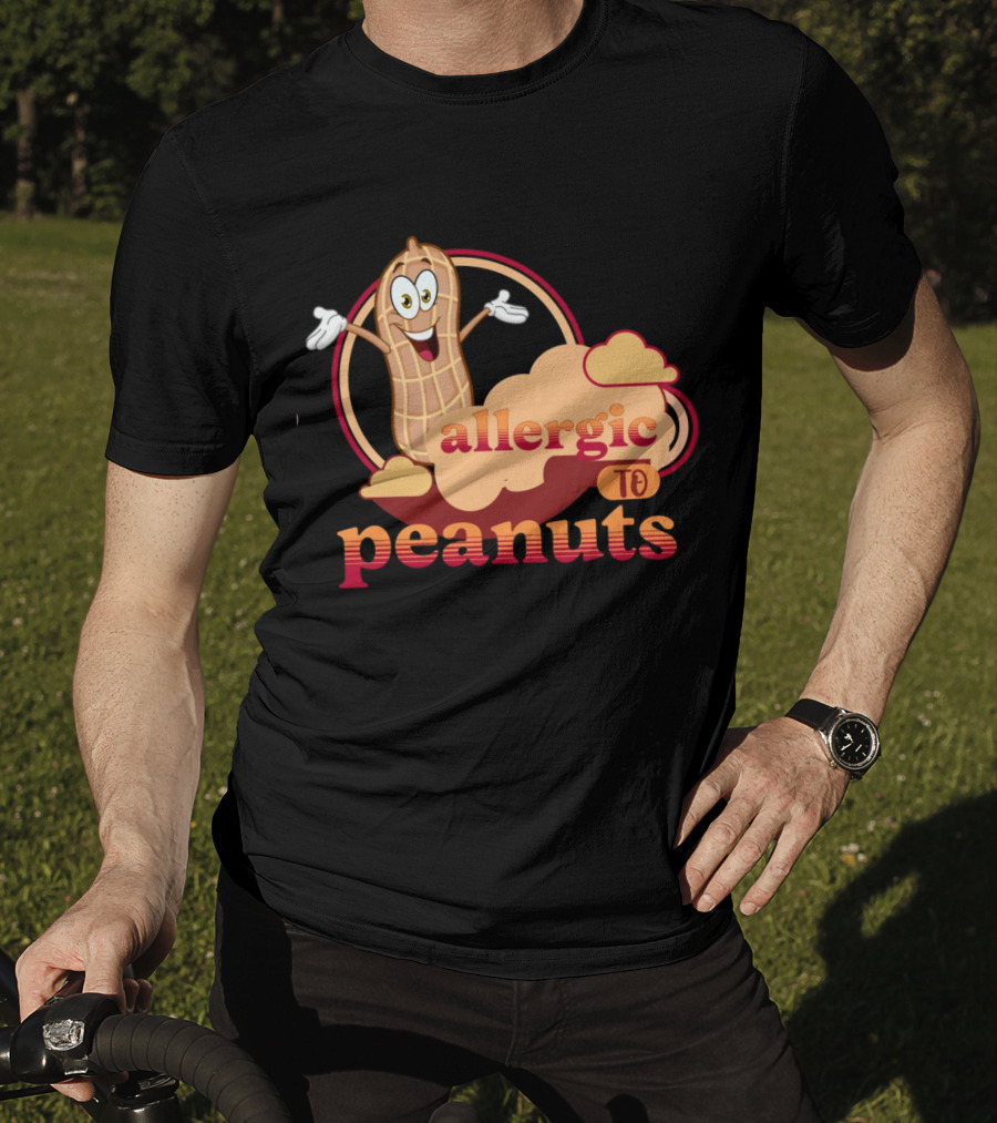 Allergic To Peanuts Cartoon Peanut Cloud T-Shirt