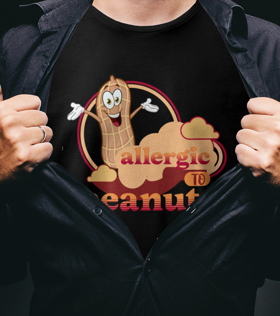Allergic To Peanuts Cartoon Peanut Cloud T-Shirt