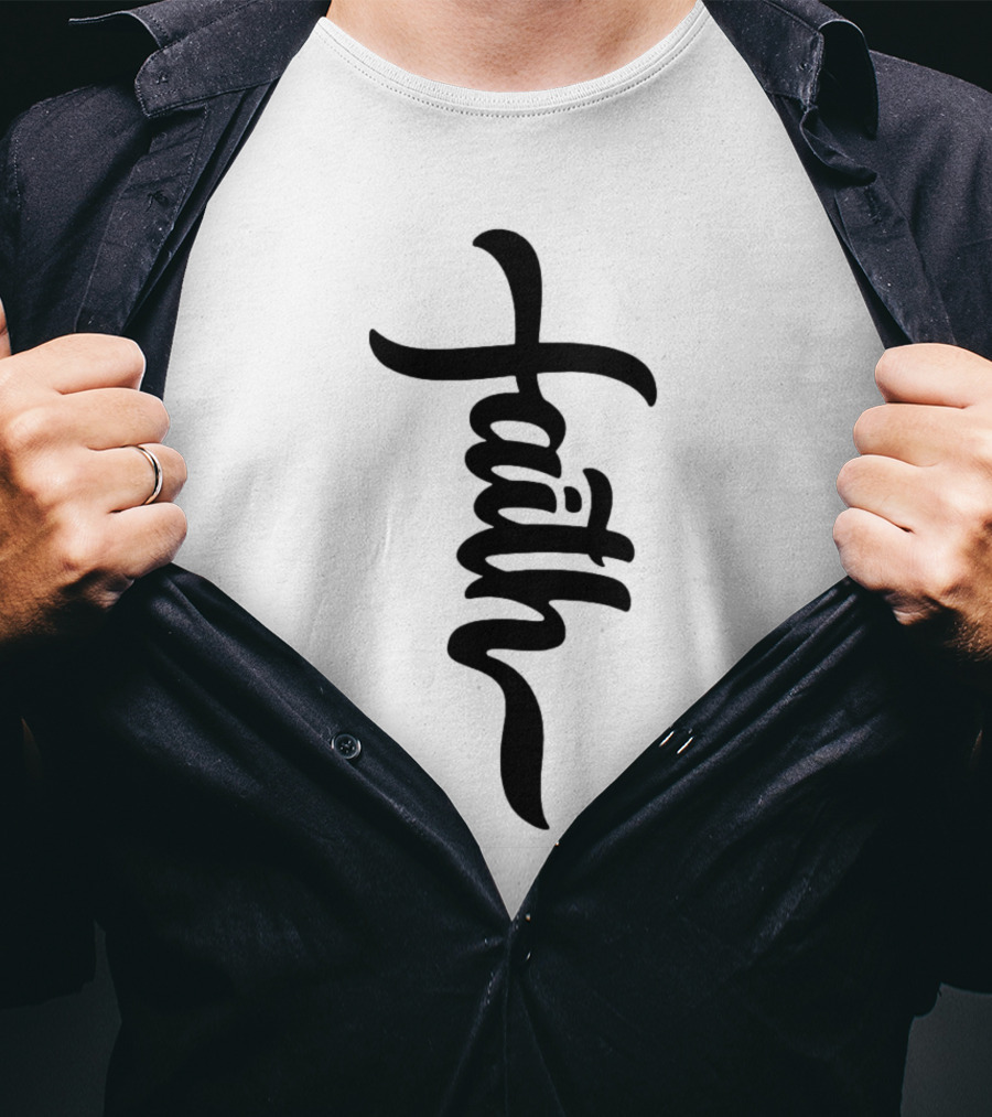 Faith Vertical Calligraphy T-Shirt
