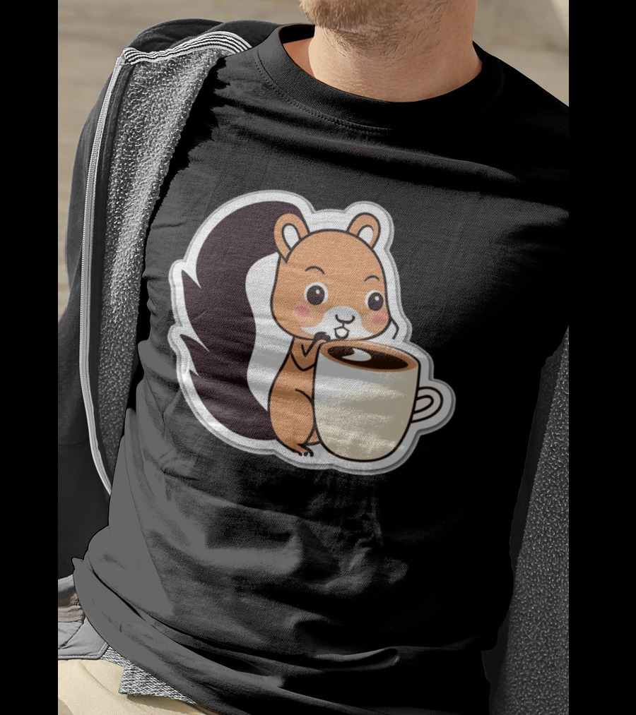 Happy Squirrel Coffee Hug T-Shirt
