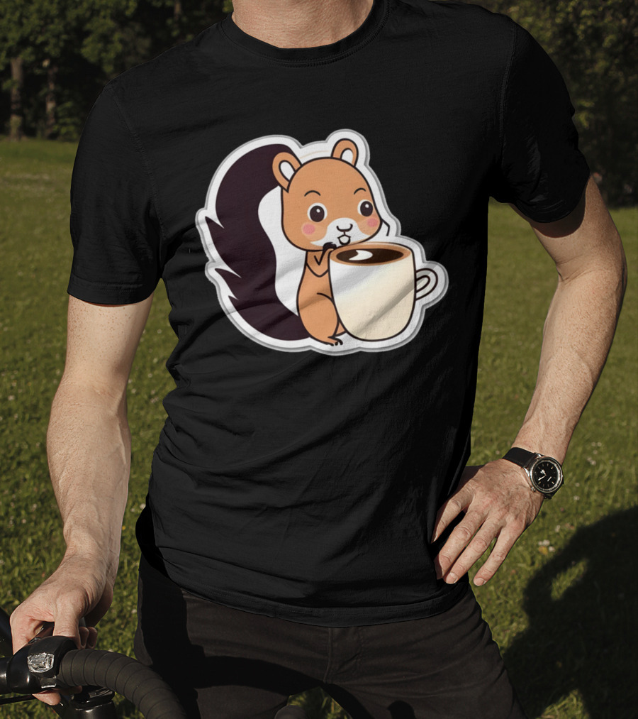 Happy Squirrel Coffee Hug T-Shirt