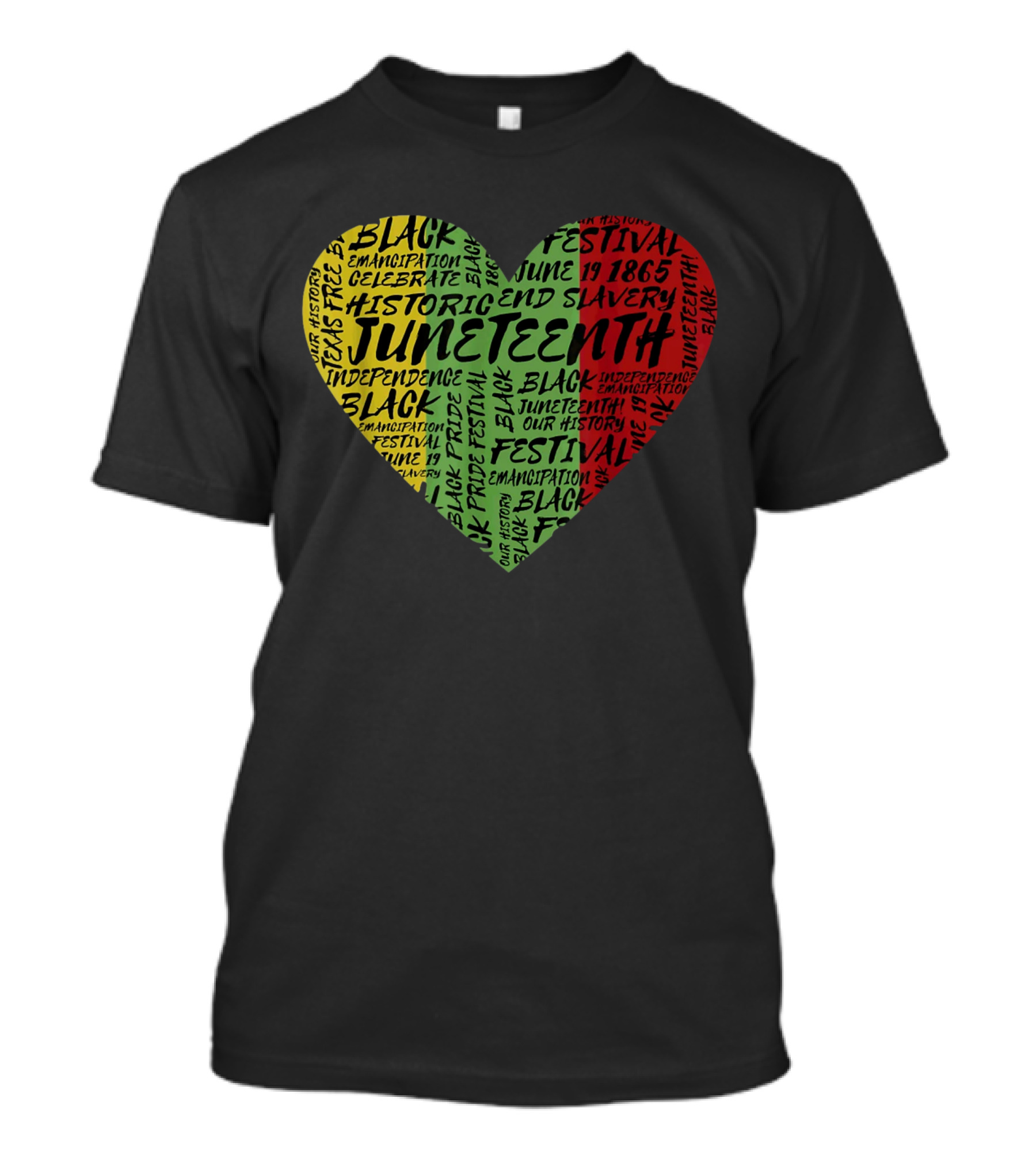 Juneteenth Heart Black Pride Emancipation Celebrate Independence 1865 Festival T-Shirt