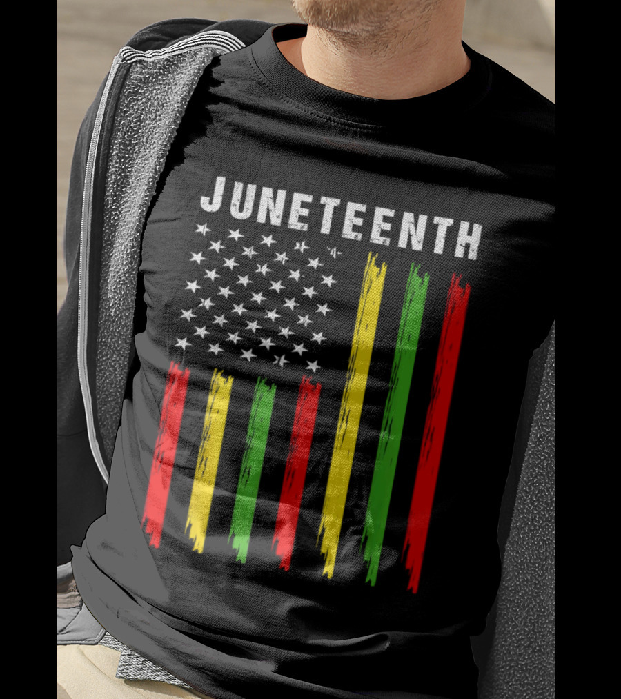 Juneteenth African American Flag Colors Stars Stripes T-Shirt
