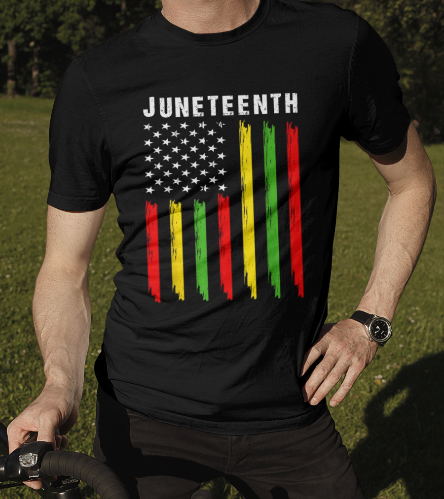 Juneteenth African American Flag Colors Stars Stripes T-Shirt