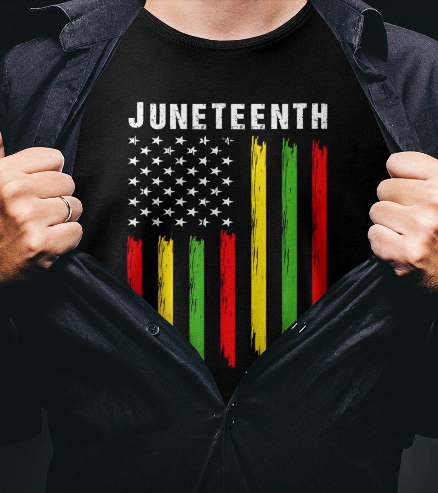 Juneteenth African American Flag Colors Stars Stripes T-Shirt