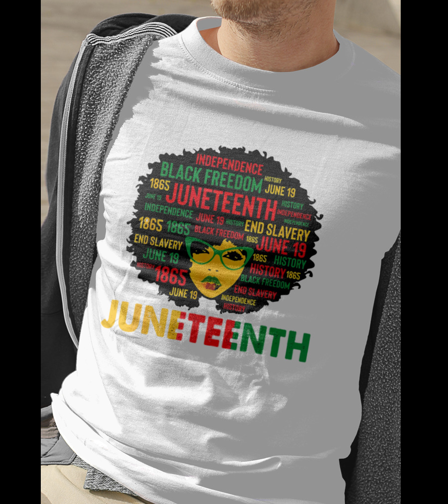 Juneteenth Independence Black Freedom End Slavery History June 19 1865 Afro Queen T-Shirt