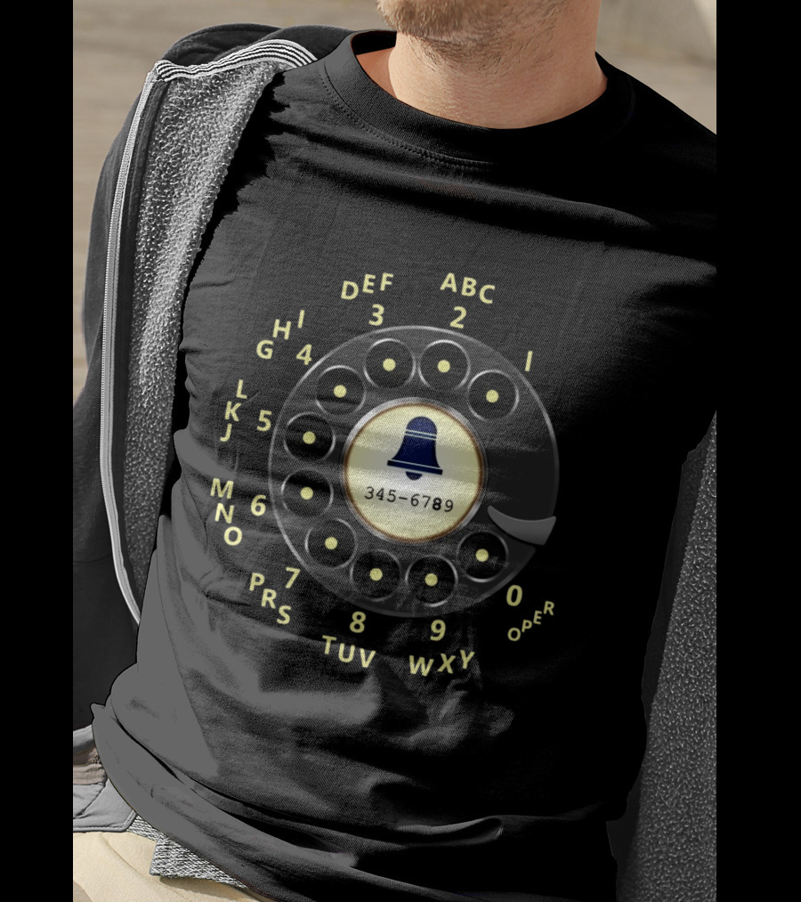 Rotary Dial Phone Nostalgia 345-6789 Retro T-Shirt