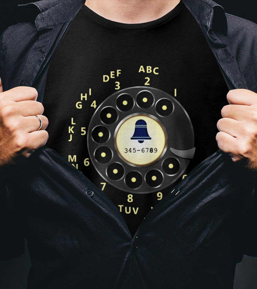 Rotary Dial Phone Nostalgia 345-6789 Retro T-Shirt