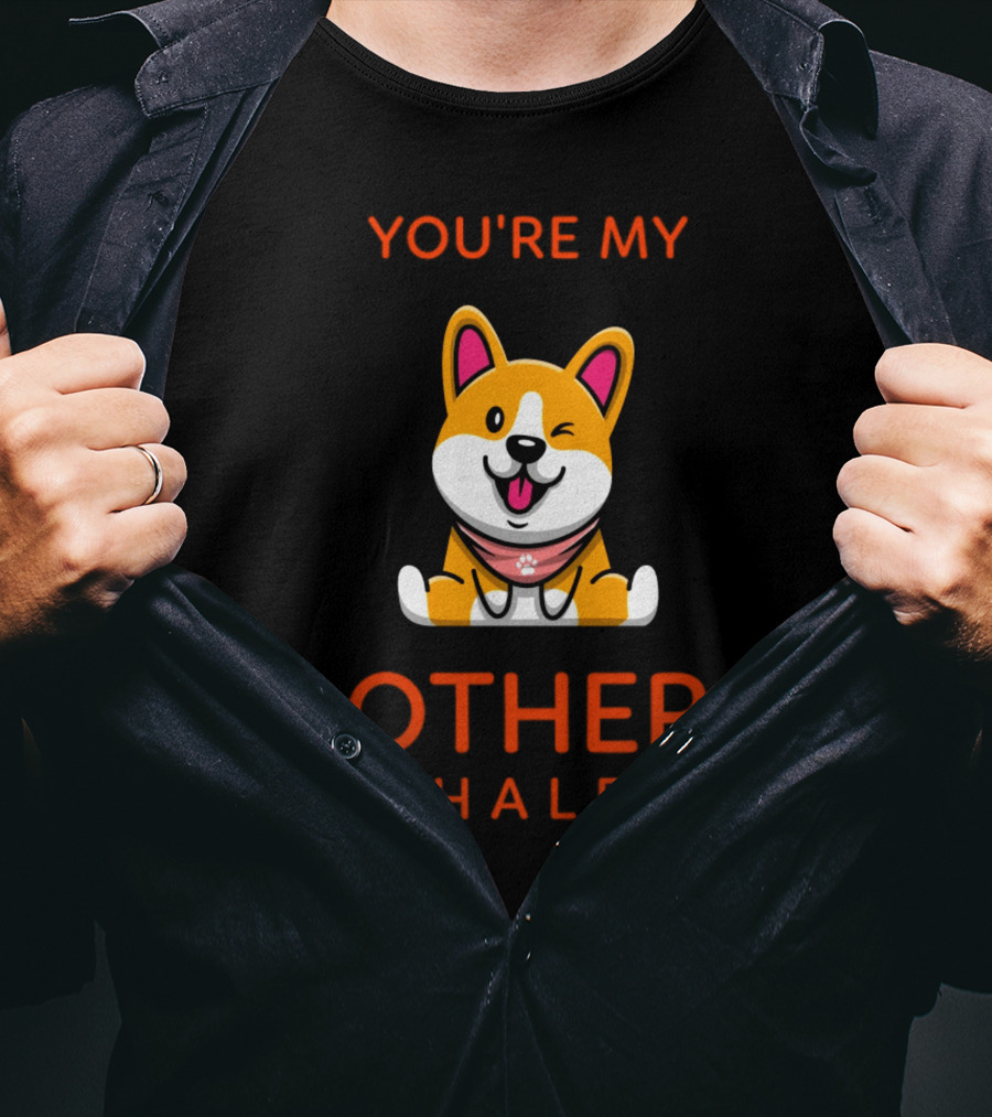 You're My Other Half Cute Pet Corgi Love Hearts T-Shirt