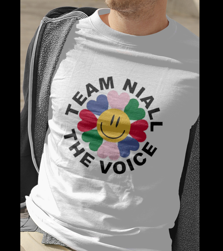 Team Niall The Voice Flower Smiley Heart T-Shirt