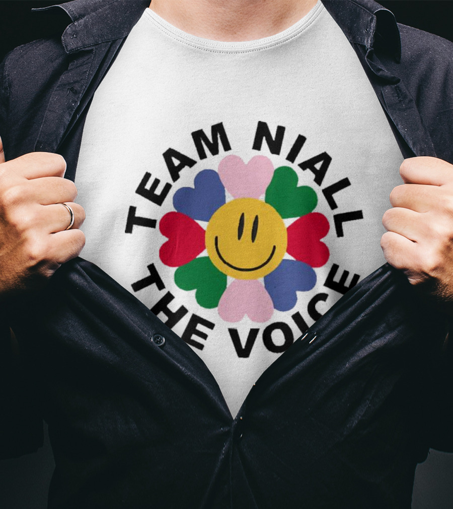 Team Niall The Voice Flower Smiley Heart T-Shirt