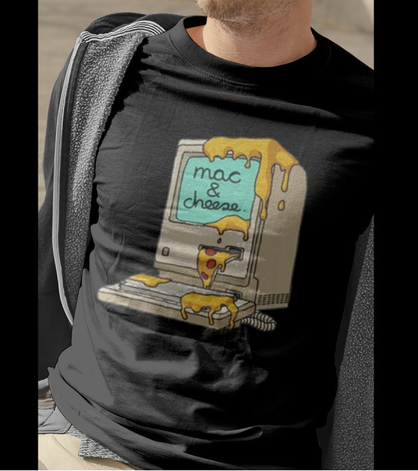 Retro Mac Dripping Cheese Pixels T-Shirt