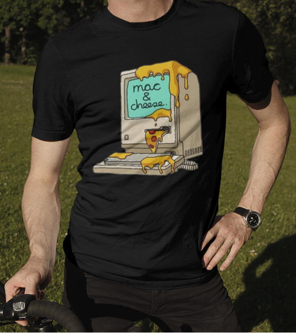 Retro Mac Dripping Cheese Pixels T-Shirt