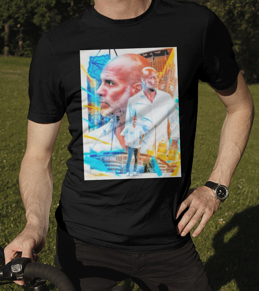 Josep Pep Guardiola New Football Bold Artful Portrait With Vibrant Urban Backdrop T-Shirt