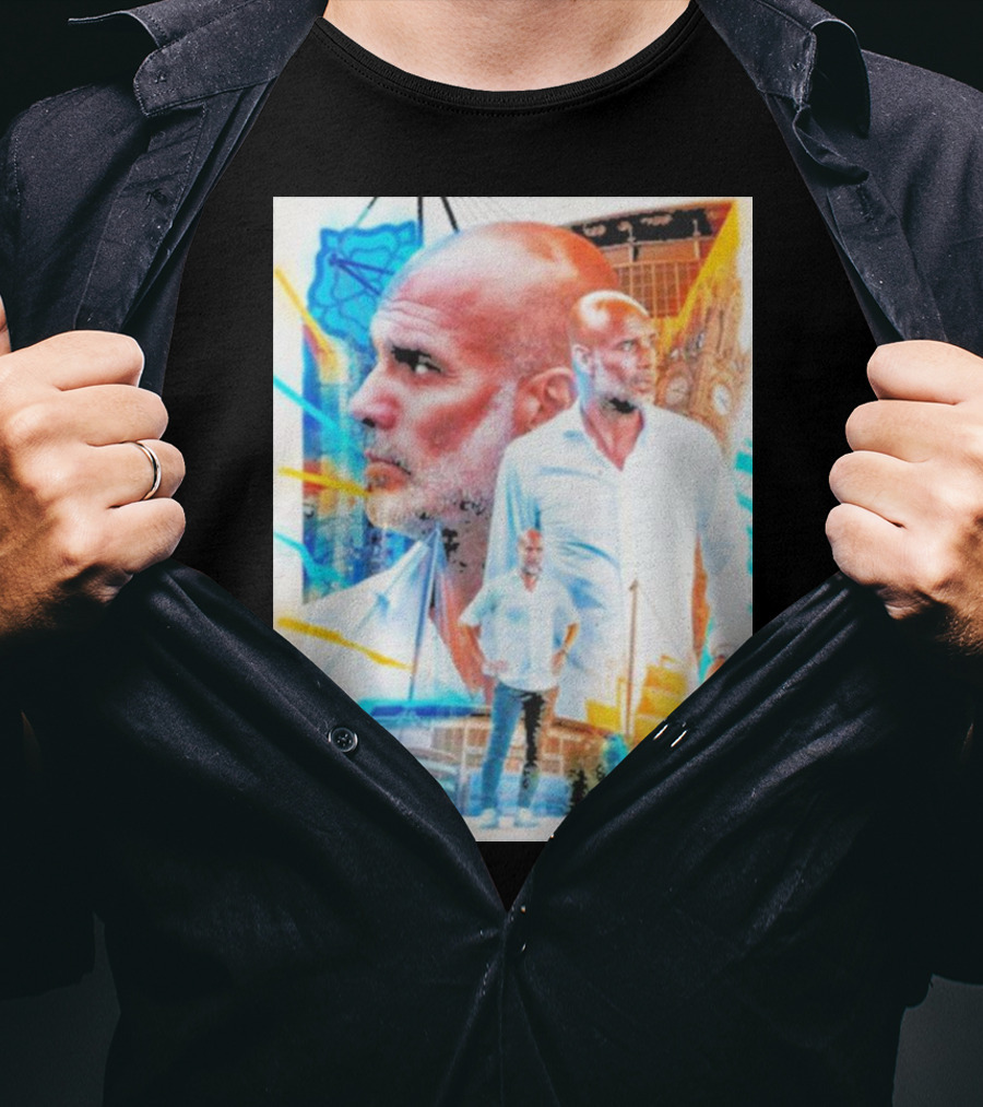 Josep Pep Guardiola New Football Bold Artful Portrait With Vibrant Urban Backdrop T-Shirt