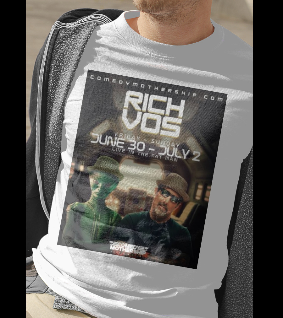 Rich Vos Comedy Mothership Live June 30 - July 2 Featuring Alien Fan Photo T-Shirt