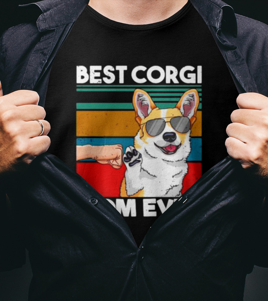 Best Corgi Mom Ever Dog Mom Fist Bump T-Shirt