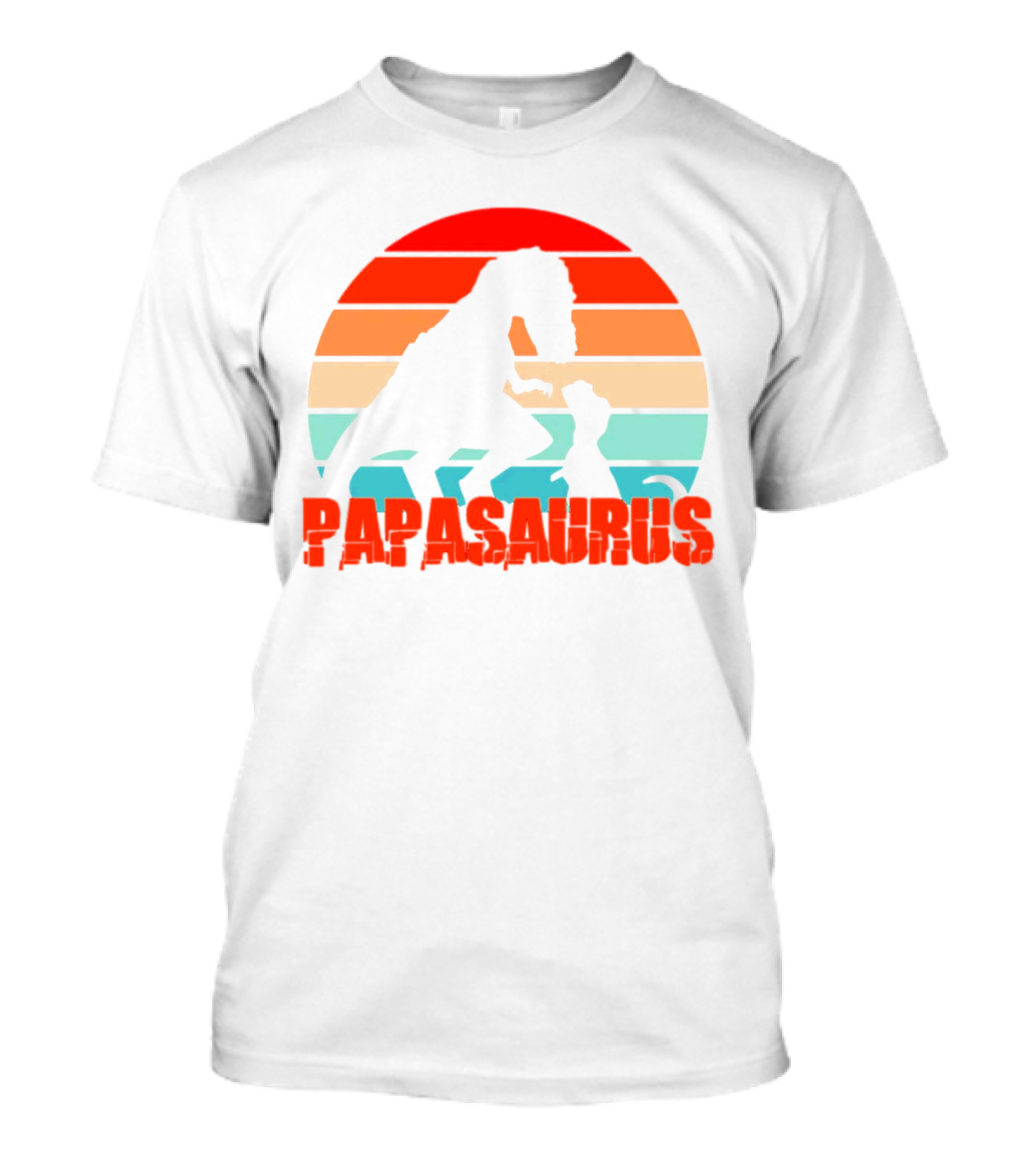 Papasaurus Vintage Father's Day Dinosaur Sunset T-Shirt