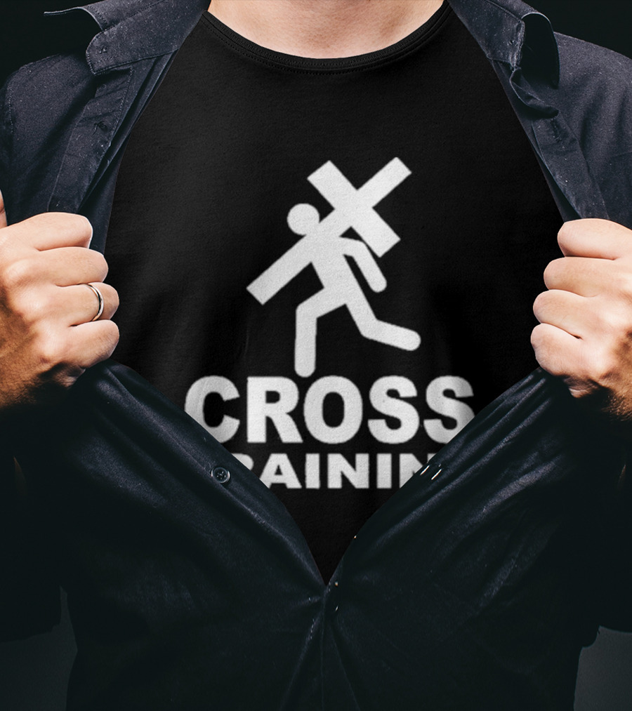 Giuseppe Barbaro Cross Training Christian Carrying Symbolic Cross T-Shirt