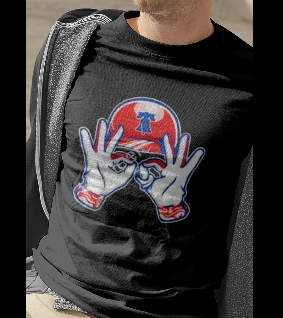 Philadelphia Liberty Bell Baseball Hand Gesture T-Shirt