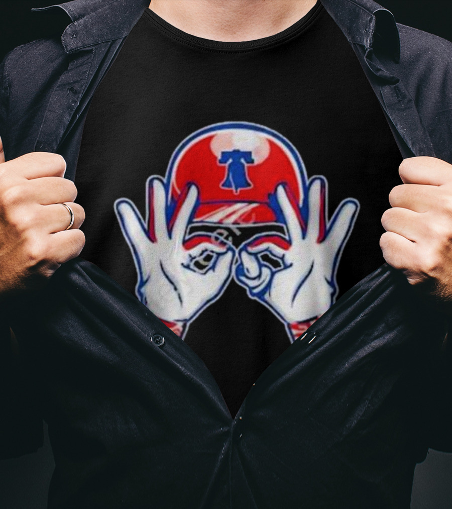 Philadelphia Liberty Bell Baseball Hand Gesture T-Shirt