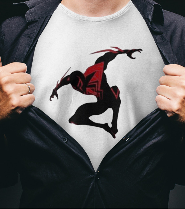 SharkRobot Synthetic Spider Variant Red And Black T-Shirt