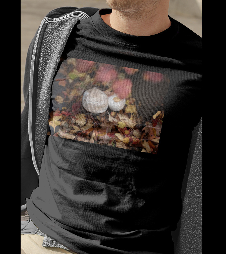 Autumn's Reward Mushrooms Amidst Fall Leaves T-Shirt