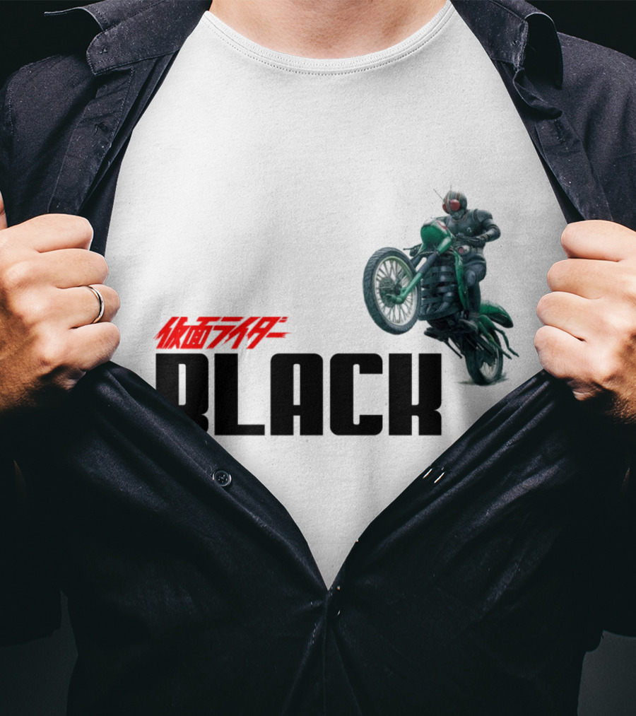 Kamen Rider Black Motorcycle Action Scene T-Shirt
