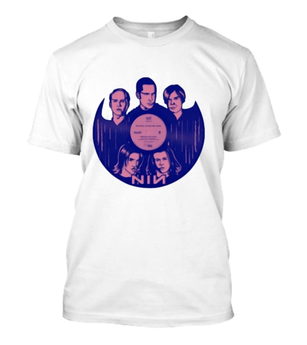 Nin Nine Inch Nails Band Vinyl Record T-Shirt