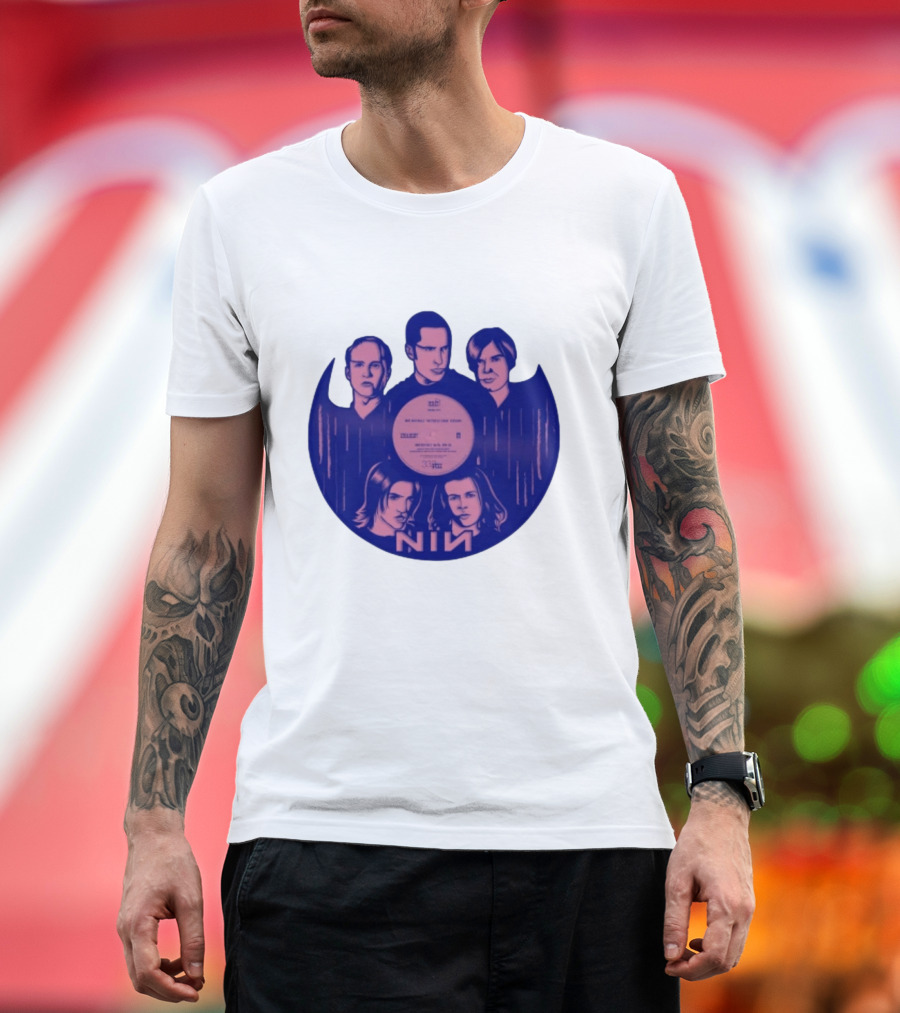Nin Nine Inch Nails Band Vinyl Record T-Shirt
