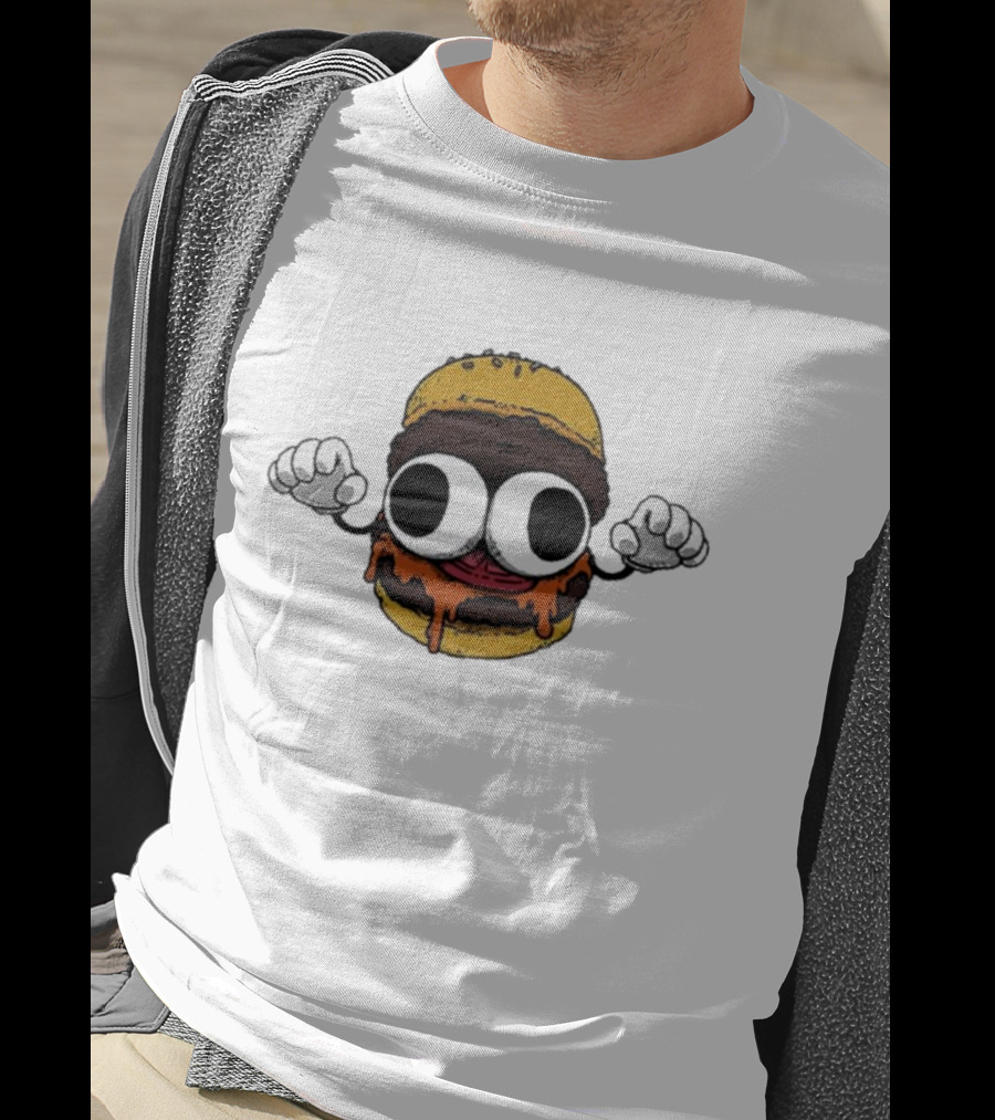 Devolver Digital Burgermon Dripping Cheese Cartoon Character T-Shirt