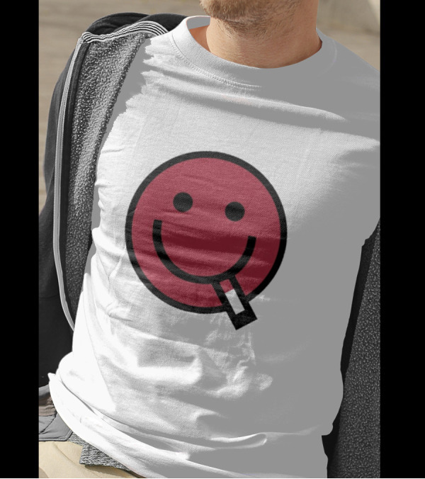 Devolver Digital Cyggy Smiley Face Icon With Cigarette T-Shirt