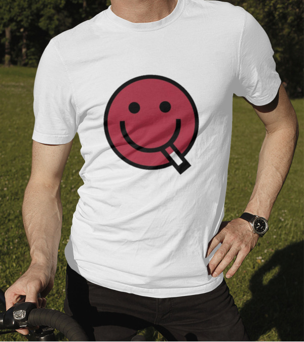Devolver Digital Cyggy Smiley Face Icon With Cigarette T-Shirt