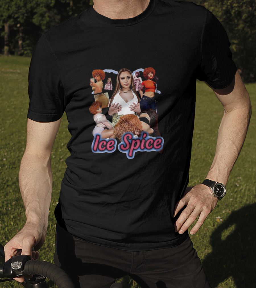 Ice Spice Vintage Hip-Hop Collage Style T-Shirt