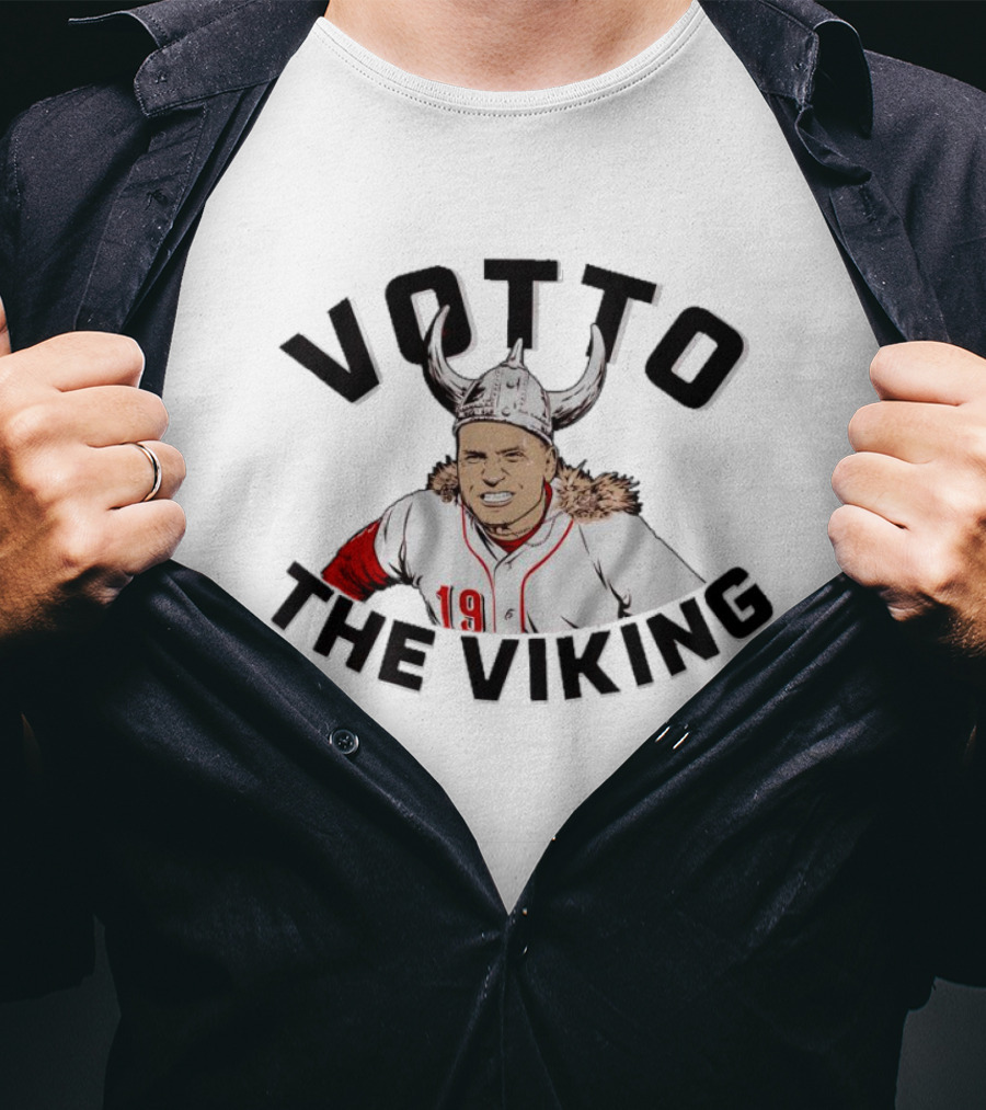 Votto The Viking Baseball Legend In Iconic Helmet 19 Jersey T-Shirt