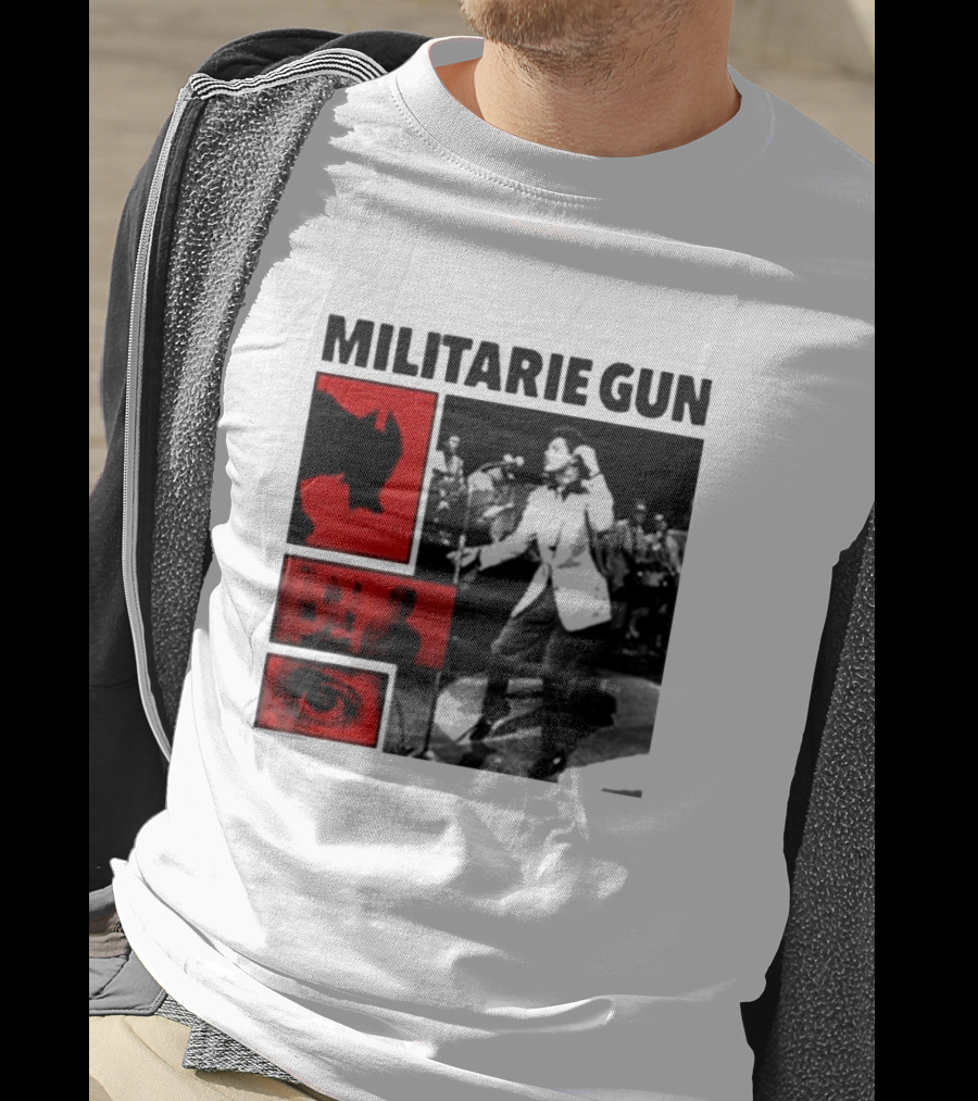 MILITARIE GUN Red Black Collage Performance T-Shirt