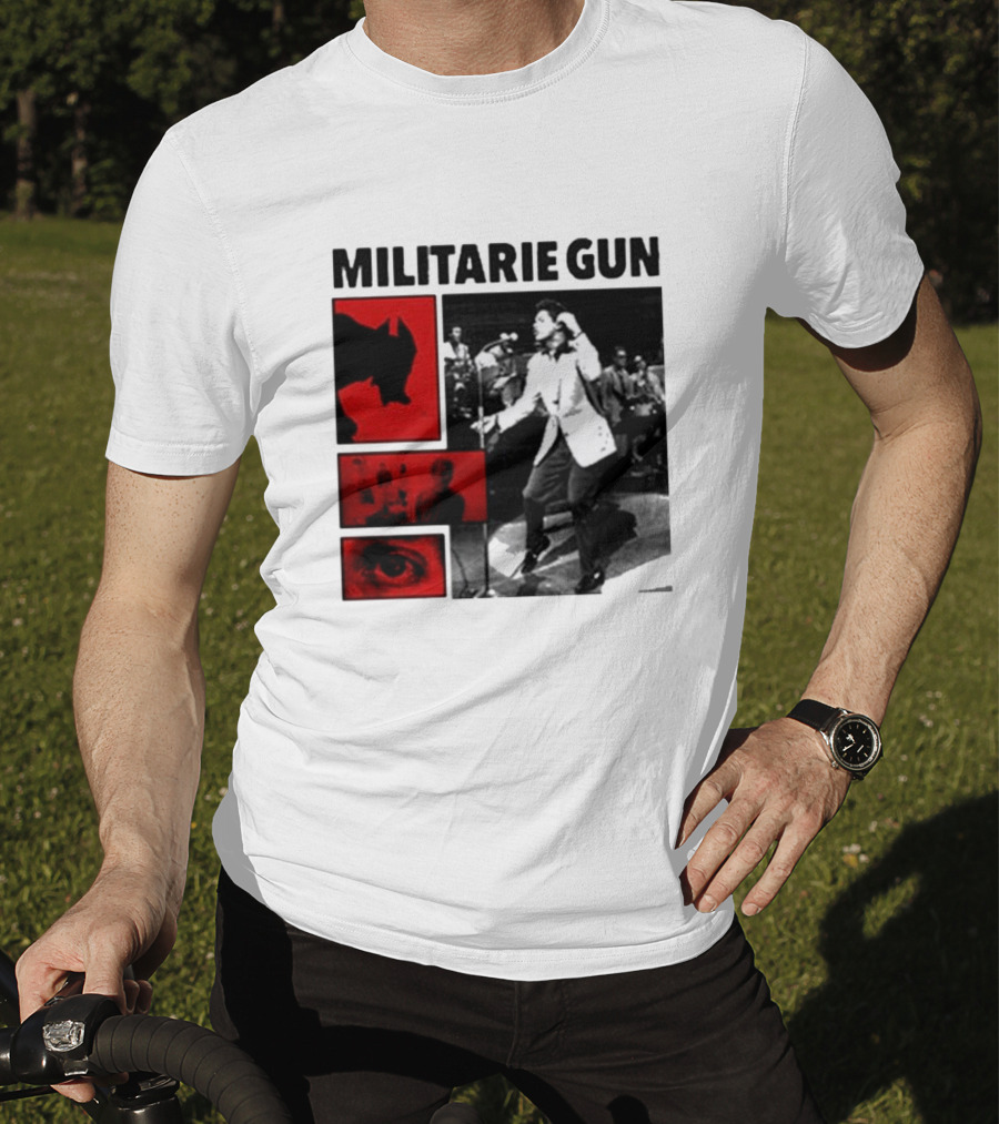 MILITARIE GUN Red Black Collage Performance T-Shirt