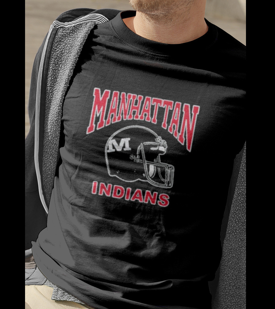 Manhattan Indians Football Helmet T-Shirt