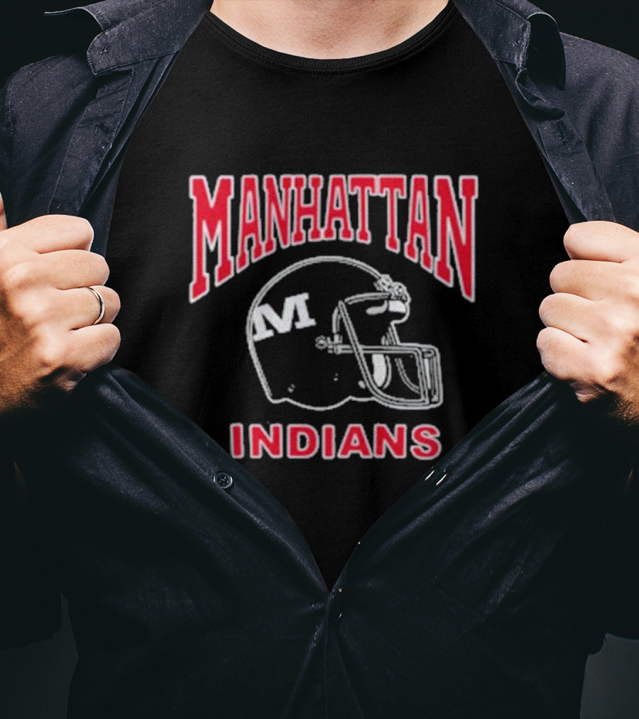 Manhattan Indians Football Helmet T-Shirt