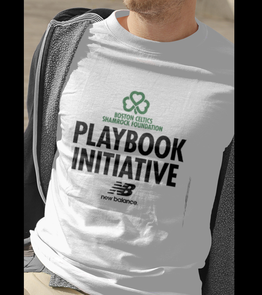 Boston Celtics Shamrock Foundation Playbook Initiative New Balance T-Shirt
