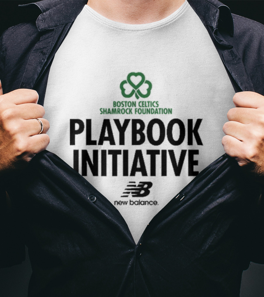 Boston Celtics Shamrock Foundation Playbook Initiative New Balance T-Shirt