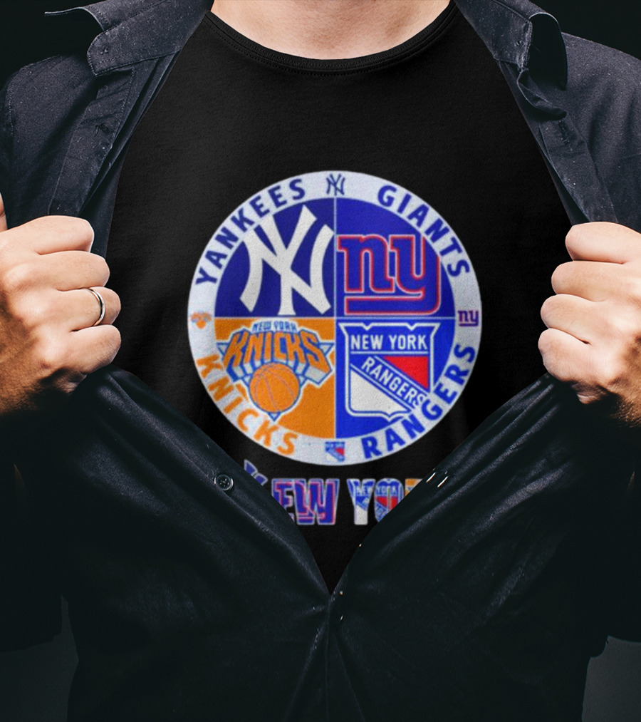 Yankees Giants Rangers Knicks New York Sports Teams T-Shirt